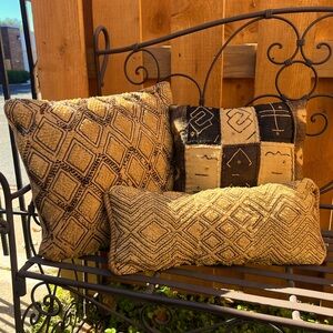Vintage Authentic Kuba Cloth Pillow Bundle